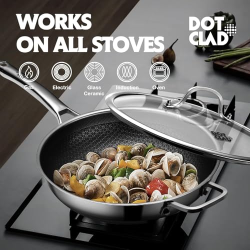 Wok pan Hybrid 12 inch Wok with Lid