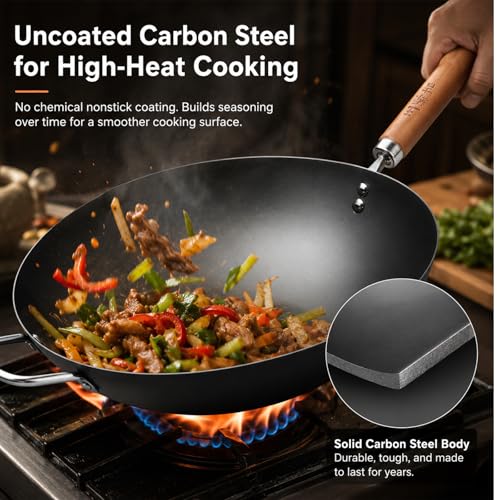 Carbon Steel Wok with Lid