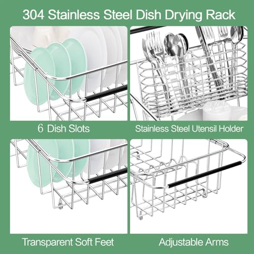 Dish Drainer Rack in Sink Adjustable