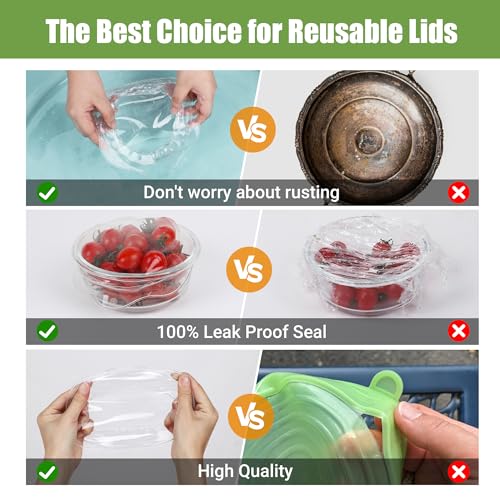 Silicone Stretch Lids for Food Storage (8 Count)