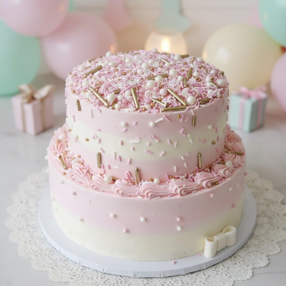 Sprinkles Edible Cake and Cupcake Sprinkles with Assorted Shapes and Sizes for Parties (4 Ounce)