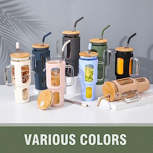 Glass Tumbler with Lid and Straw