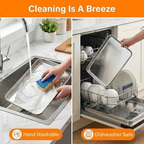Baking Sheet 17.6"x 13"x 1" Stainless Steel Large Cookie Sheet Pan (2 Count)