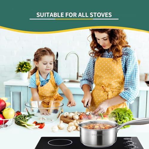 Tri Ply Stainless Steel Hybrid Non Stick Saucepan 1.5 Quart