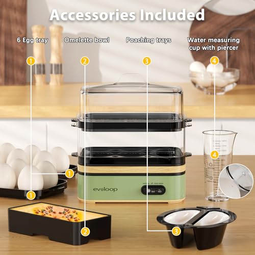Rapid Egg Cooker Electric 12 Eggs Capacity (12 Count)