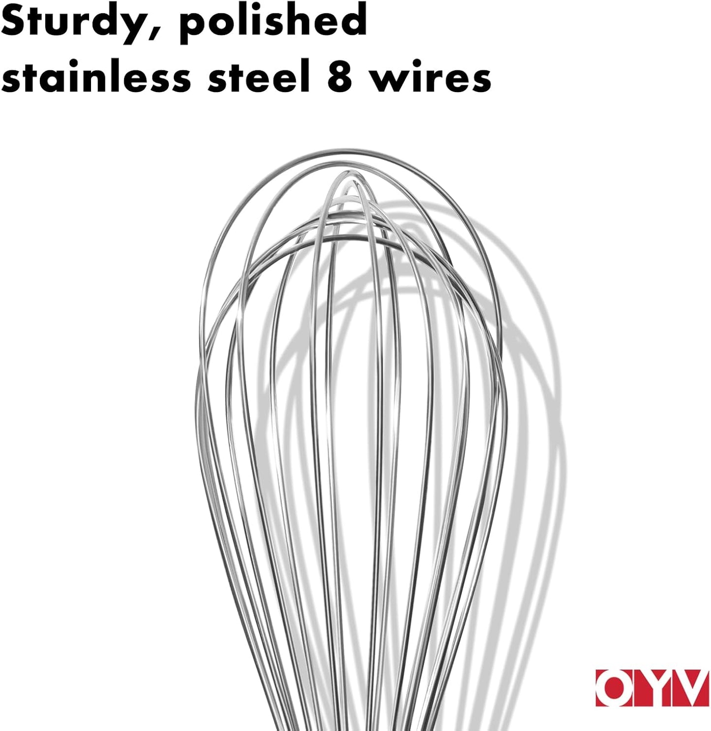 18/10 Stainless Steel Whisk, Ergonomic Handle, Dishwasher Safe Metal whisk, Professional Whisk for Kitchen Cooking, Perfect for Blending, Whisking, Baking, and Beating, 10-Inch Wire Wisk - Culinary Roots
