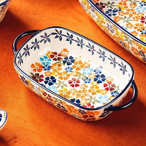 Retro pastoral style Ceramic Baking Dish Rectangular Bakeware Set Baking Pan