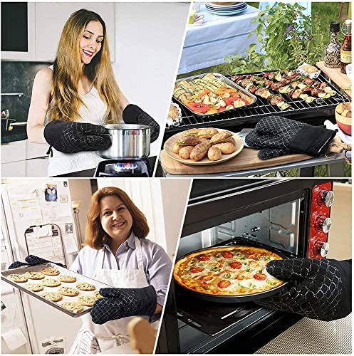 4PCS Oven Mitts and Pot Holders Sets 500°F Pot Holders for Kitchen Heat Resistant Oven Gloves Anti (4 Count)