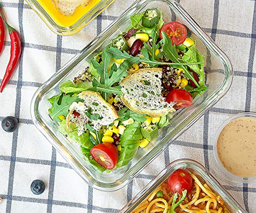 8 Pack 30 oz Glass Food Storage Containers with Lids (8 Count)