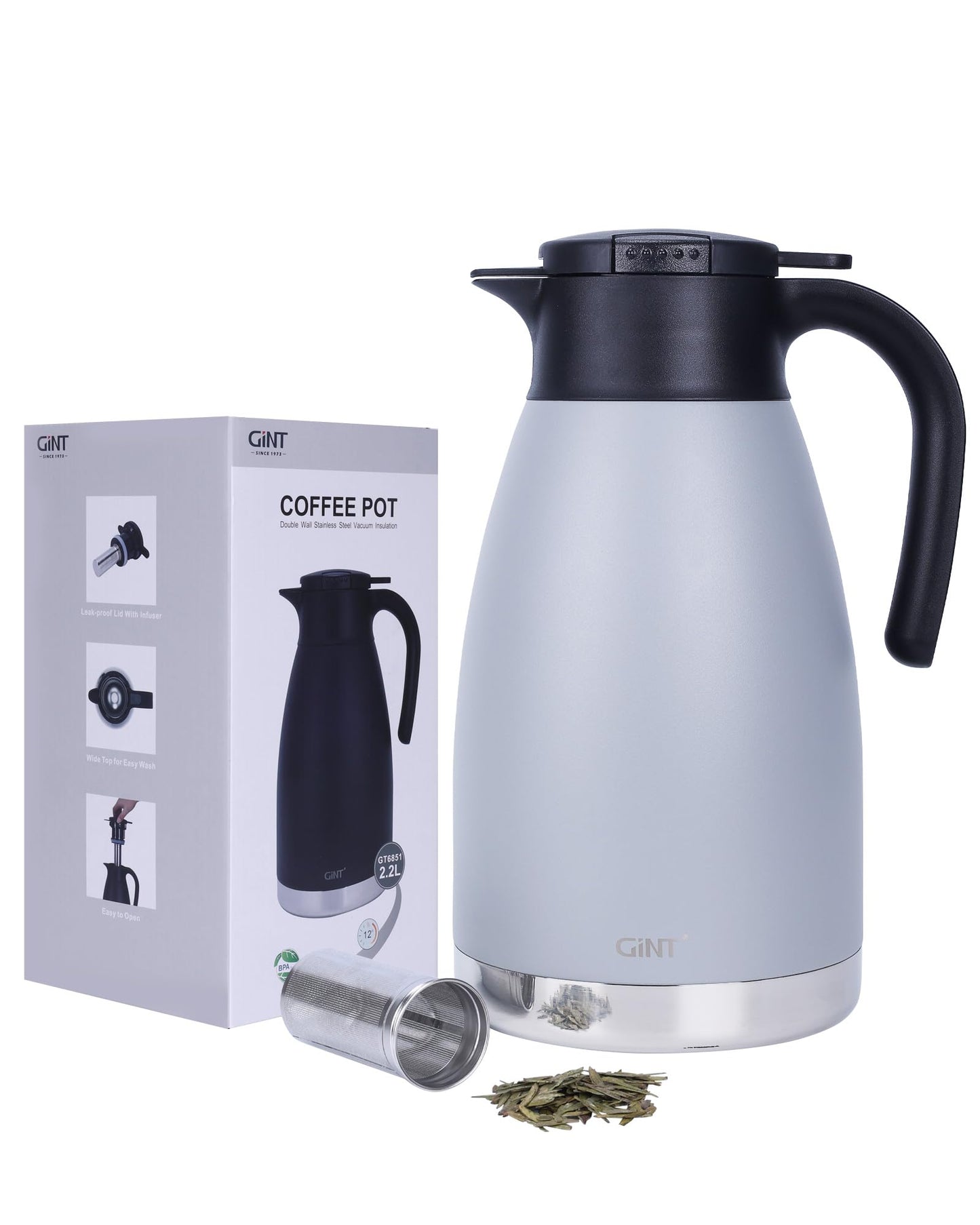 74oz Large Thermal Coffee Carafe with Infuser