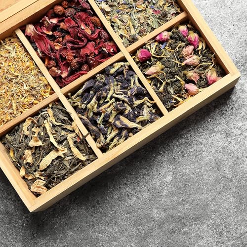 Tea Organizer Box Food Safe Chemical Free Bamboo Wood Storage Chest Big