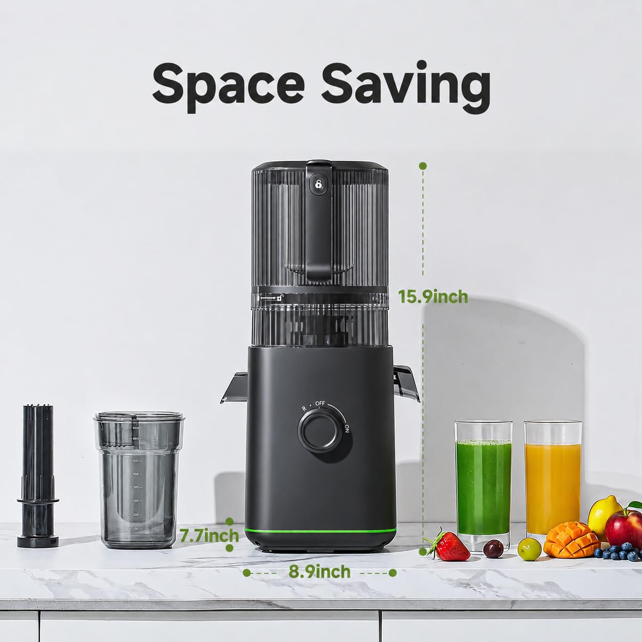 Aobosi 3-in-1 Juicer Machines, 6.5" Oversized Wide Feed Chute for Whole Fruits & Vegetables, 600 Max Cold Press Juicer with Pre-Cutter System, Triple Filtration, 99% Juice Yield