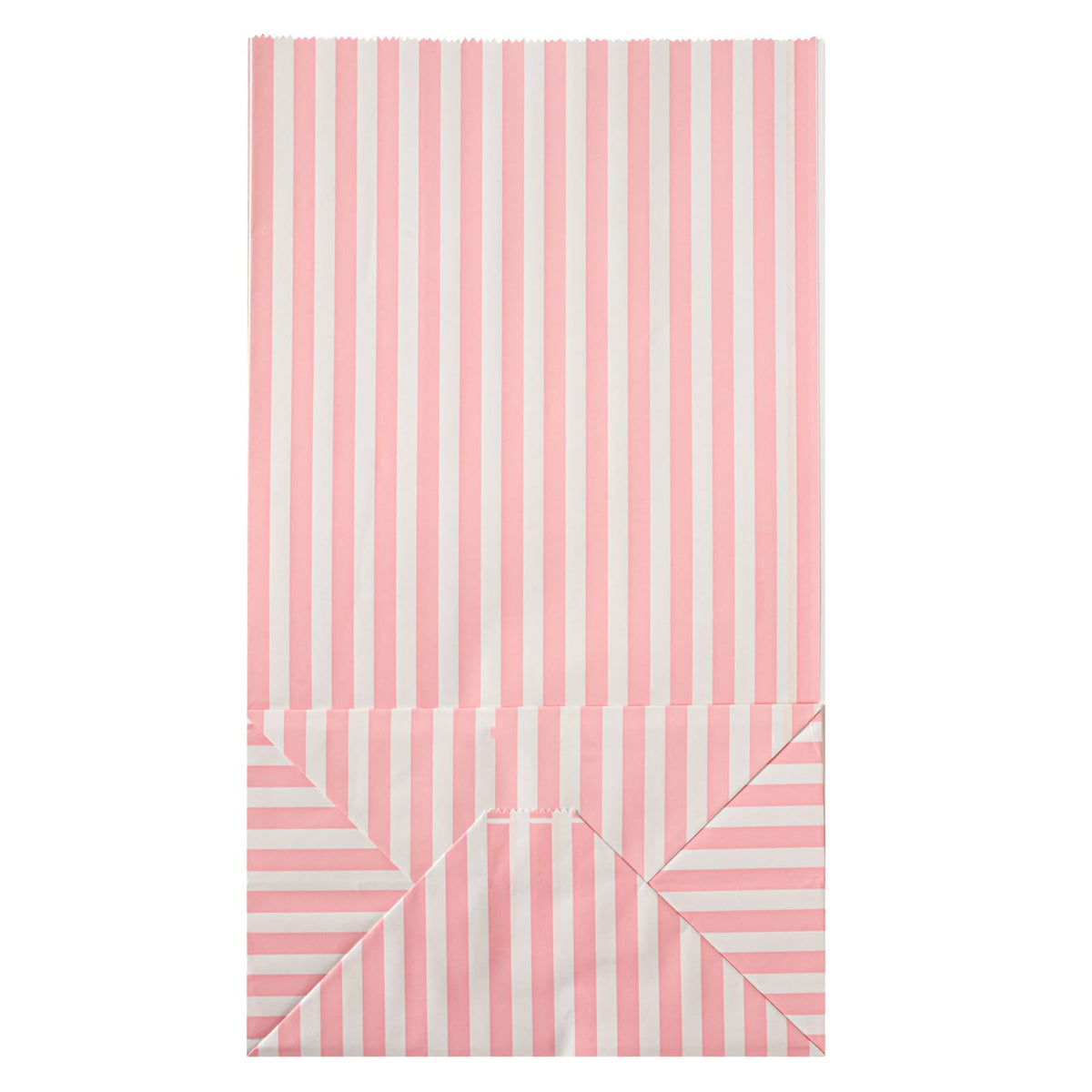 Pink And White Stripe Paper Bag (100 Count)