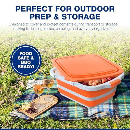 2 Pack XL Collapsible BBQ Prep Tub with Built (2 Count)