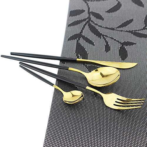 Black Gold Silverware Set