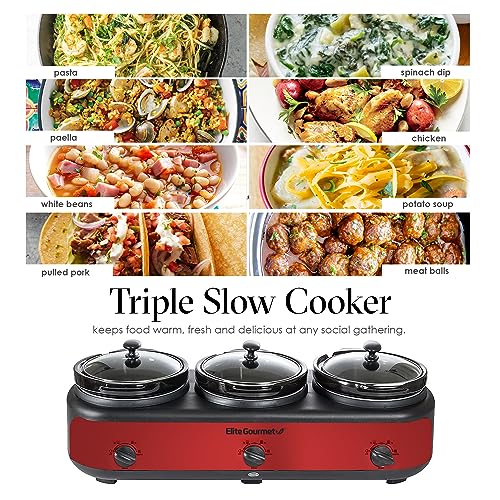 EWMST 325R Triple Slow Cooker Buffet Server