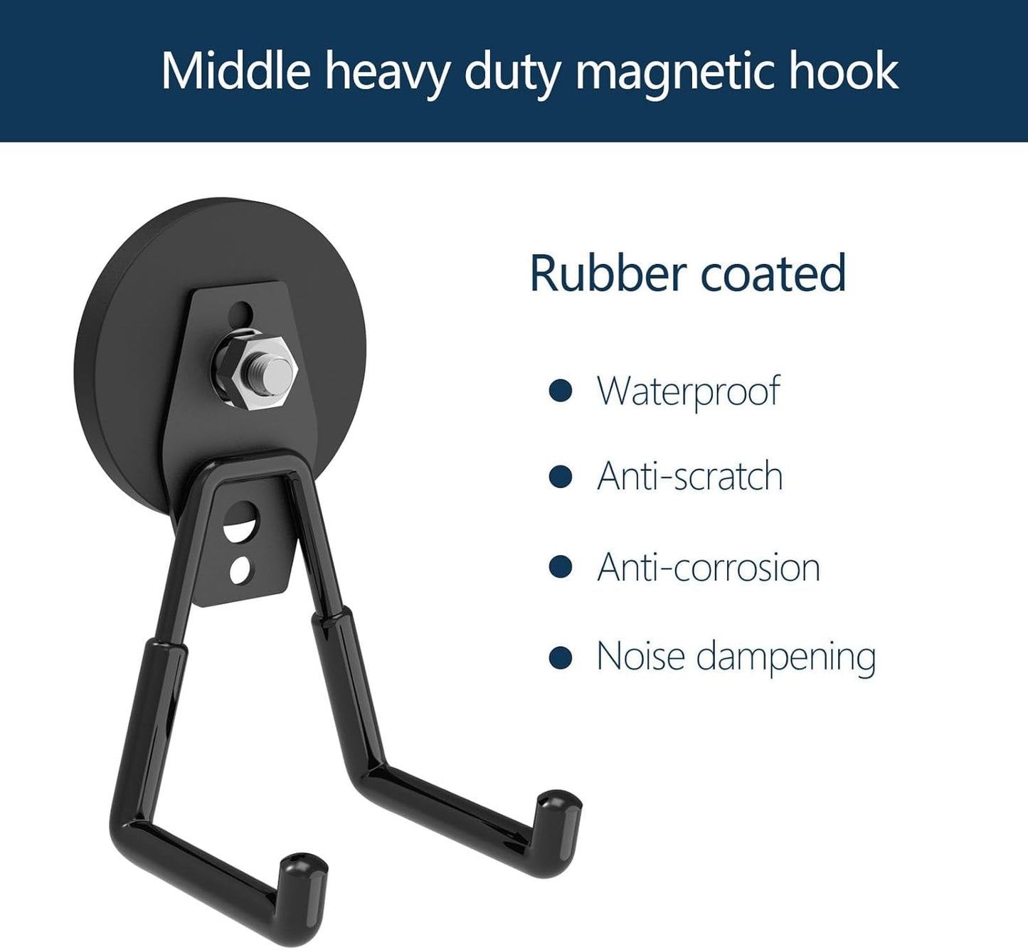 Heavy Duty Magnetic Hooks - 4Pack, Strong Large Magnet Hook, Magnetic Storage Hooks for Power Drill,Garden Tools,Hose,Pegboard,Garage,Workshop,Indoor and Outdoor Hanging Garage Hook