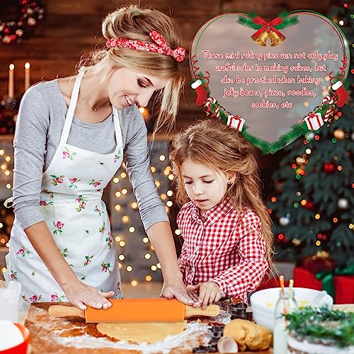 6 Pcs Small Rolling Pin Kids 12 Inch Mini Silicone Rolling Pin