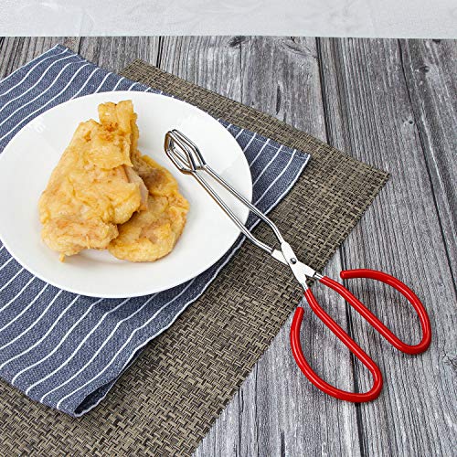 Stainless Steel Scissor Tongs Heavy Duty Cooking Tongs with Soft Handles