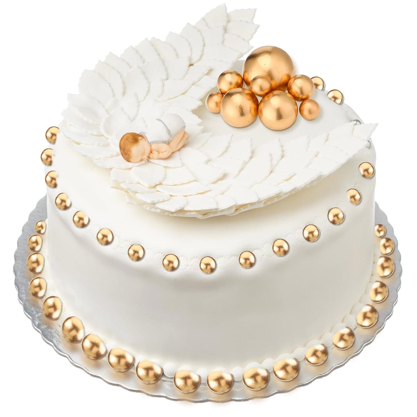 108 Pcs Balls Cake Topper DIY Cupcake Insert Foam Balloons for Cake Baking Wedding Anniversary Birthday Decoration(Gold, Silver,Multi Sizes)