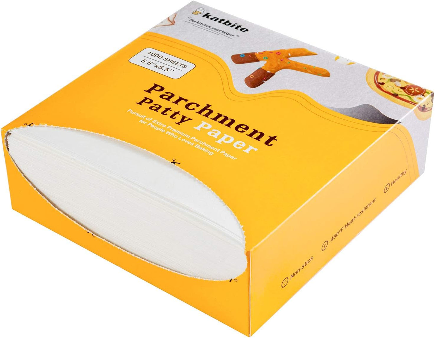 Katbite Hamburger Patty Paper 1000Pcs, 5.5"x5.5" Non Stick Parchment Paper Squares Sheets for Patty Seperate, Burger Press, Ground Beef, Freezing or Candy Wrappers, Use for Oven, Microwave or Freezer - Culinary Roots