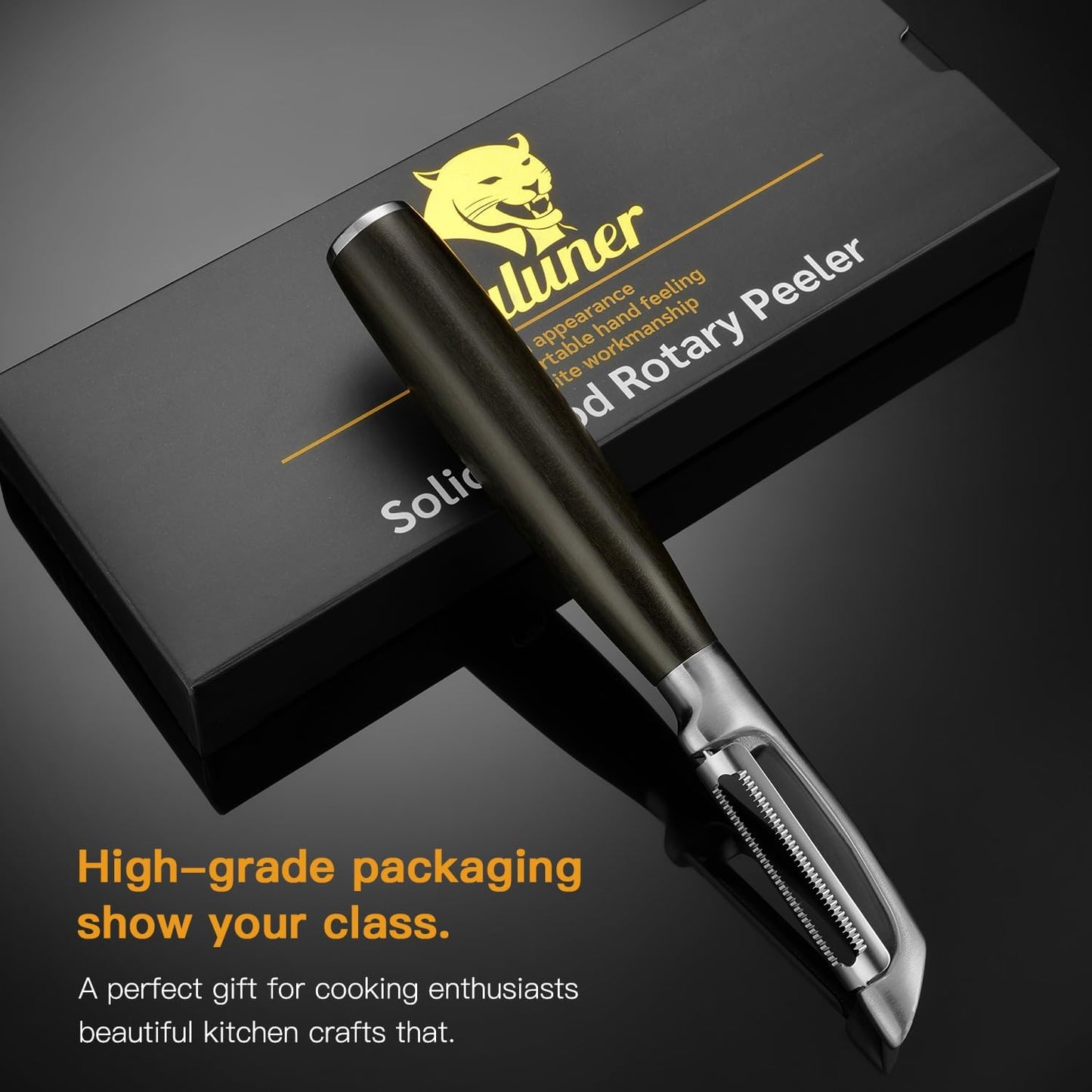 Serrated Blade Premium I Type 304 Stainless Steel Multifunctional Kitchen Peeler Real Wood Handle Ultra Sharp Blade Vegetable Potato Apple(Agarwood) - Culinary Roots
