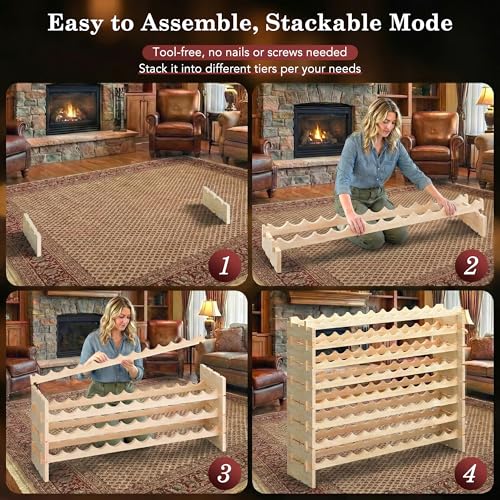 96 Bottles Stackable Modular Wine Rack (96 Bottle Count)