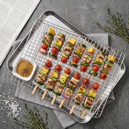 Large Baking Sheet with Wire Cooling Rack (4 Count)