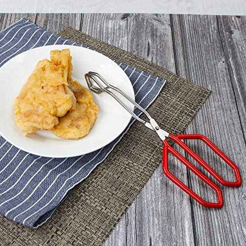 Stainless Steel Scissor Tongs Heavy Duty Cooking Tongs with Soft Handles