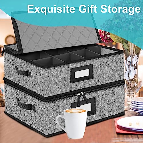 2PACK Quilted Mug Cup Storage Box (2 Count)