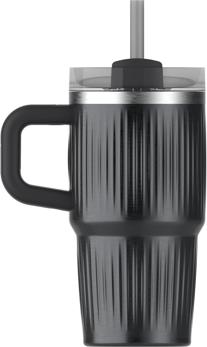 STANLEY Quencher H2.0 Tumbler with Handle and Straw 20 oz | Flowstate 3-Position Lid | Cup Holder Compatible for Travel | Insulated Stainless Steel Cup | BPA-Free | Fluted Black