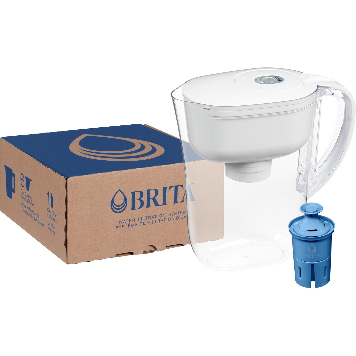Small 6 Cup Water Filter Pitcher