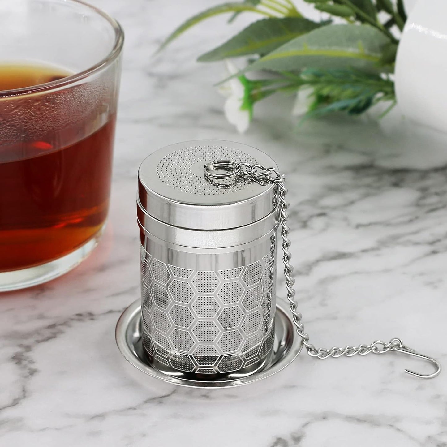 Tea Infusers for Loose Tea, (2 Pack) 18/8 Stainless Steel Tea Strainer Set, Extra Fine Mesh Tea Steeper for Brew Tea, Spices & Seasoning