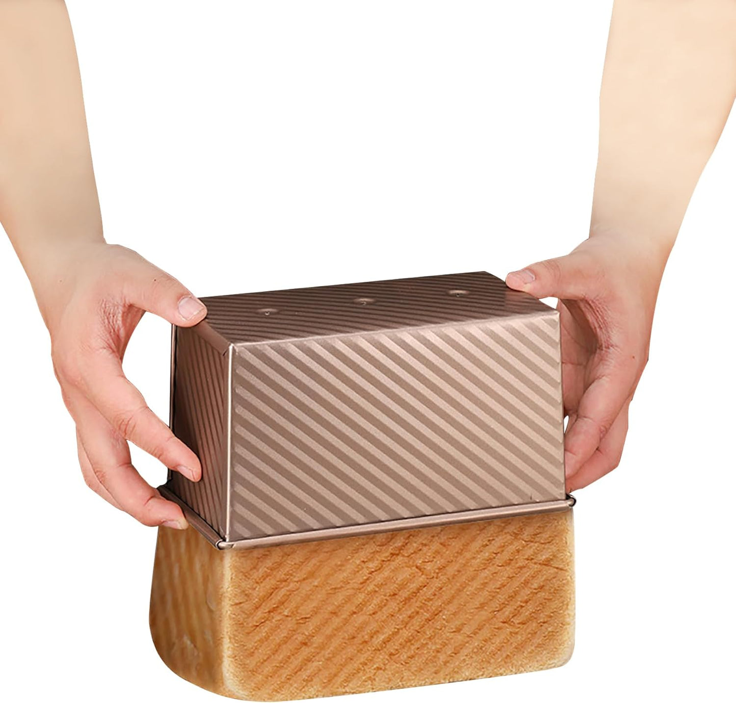 Small Pullman Loaf Pan with Lid, 0.5 lb Dough Capacity, Mini Bakeware Carbon Steel Toast Mold for Baking Bread - Culinary Roots