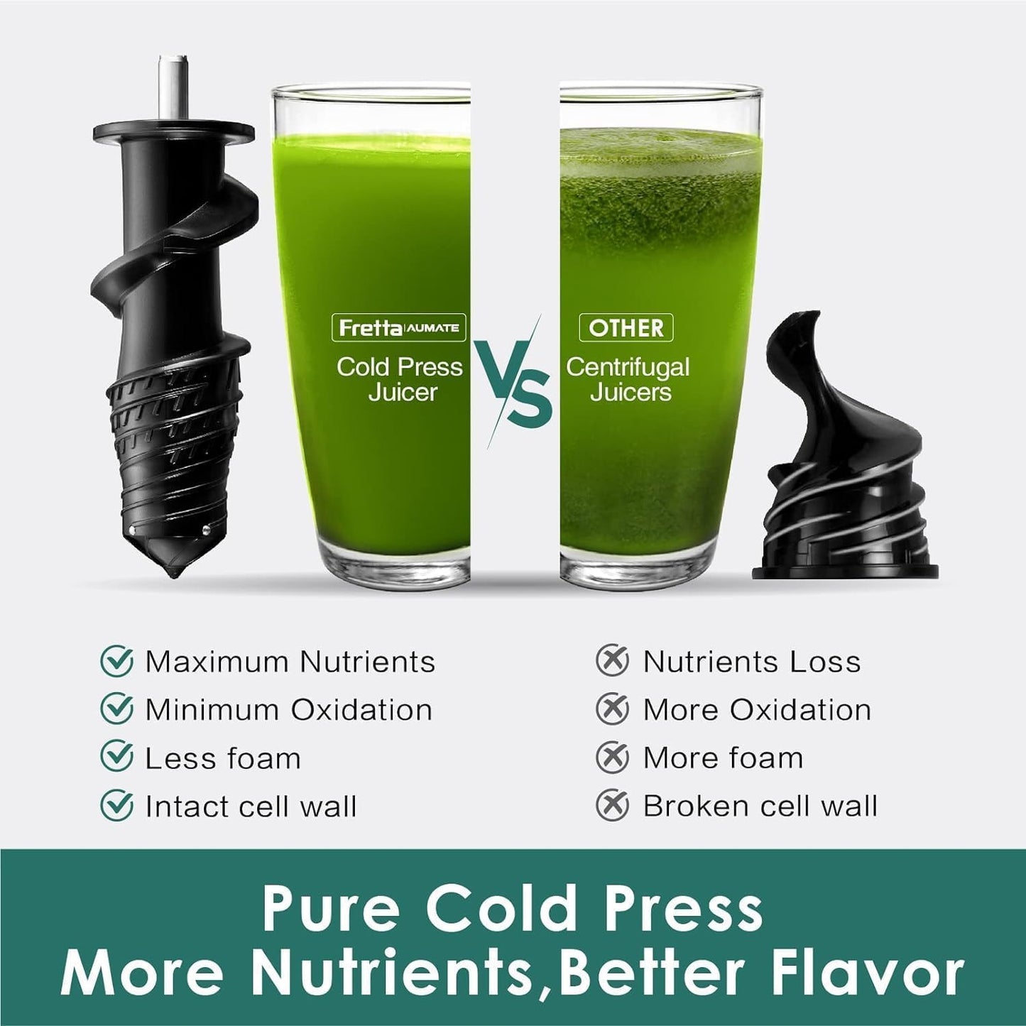 Juicer Machines, Cold Press Juicer, BPA Free Masticating Juicer Machines Vegetable and Fruit, 3-Inch Wide Feeding Chute, Easy to Clean,Quiet and Strong DC Power, 200W(Black)
