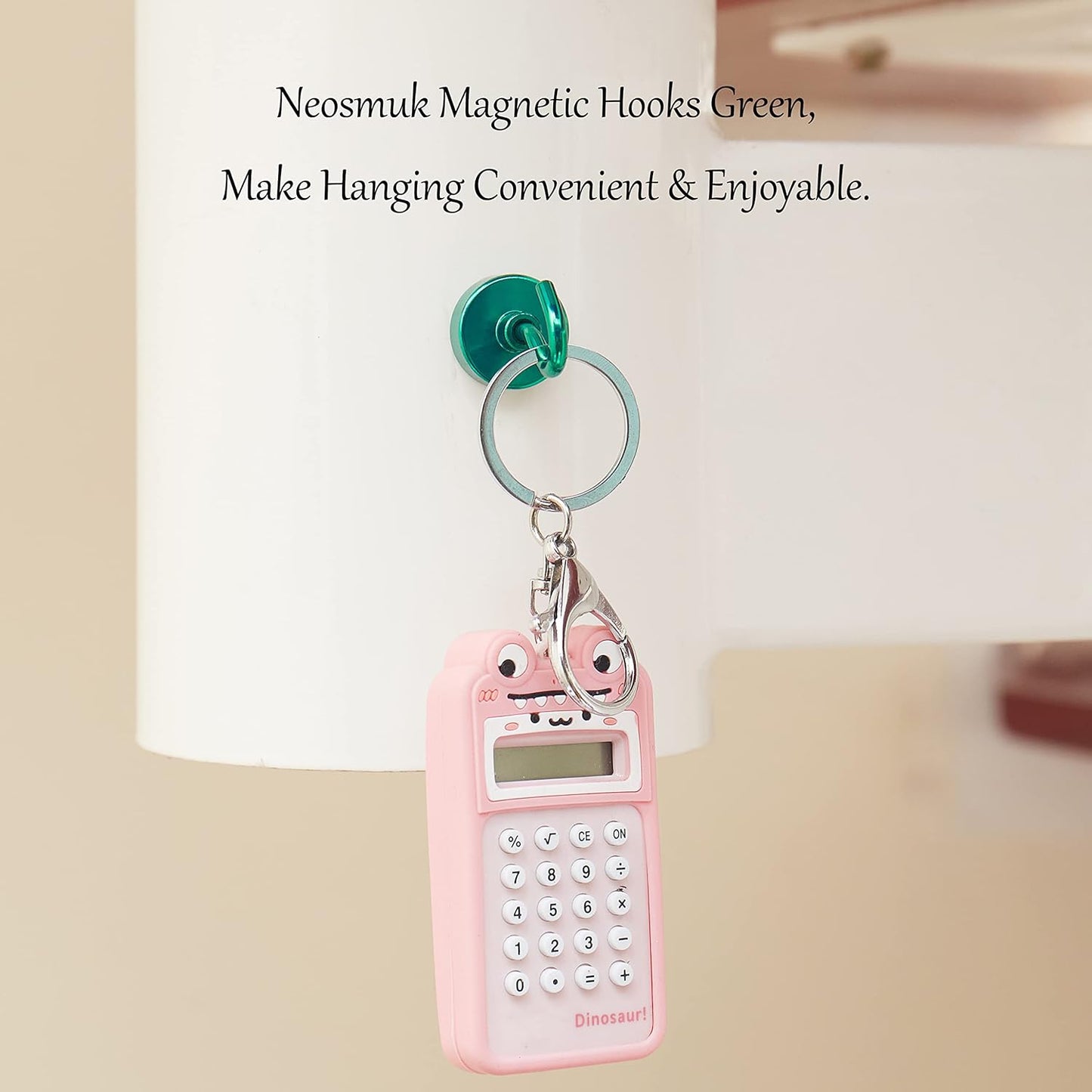 Neosmuk Magnetic Hooks,Heavy Duty Earth Magnets with Hook for Refrigerator, Extra Strong Cruise Hook for Hanging, Magnetic Hanger for Cabins, Grill (Green, 10 Pack)