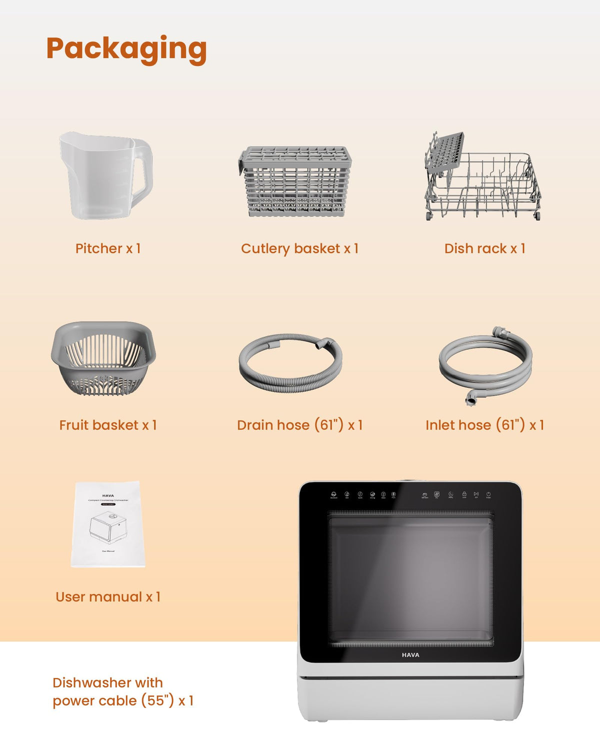 Countertop Dishwasher with Water Softener & Enhanced Energy Efficiency