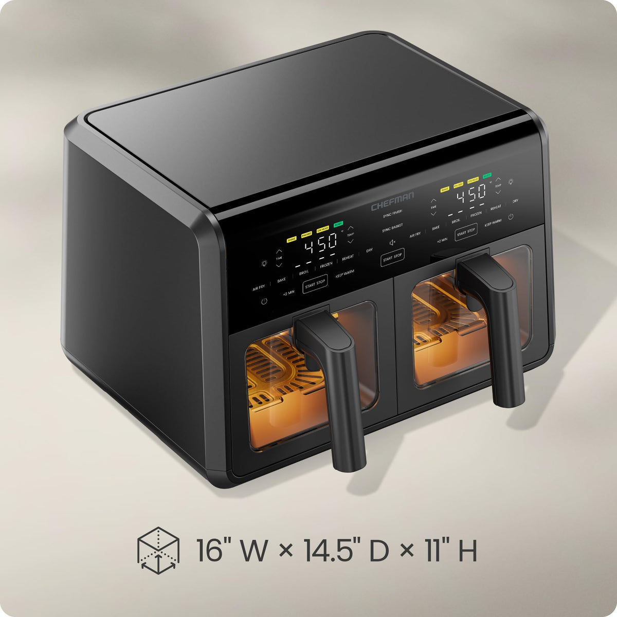 Dual Air Fryer Oven with DC Motor