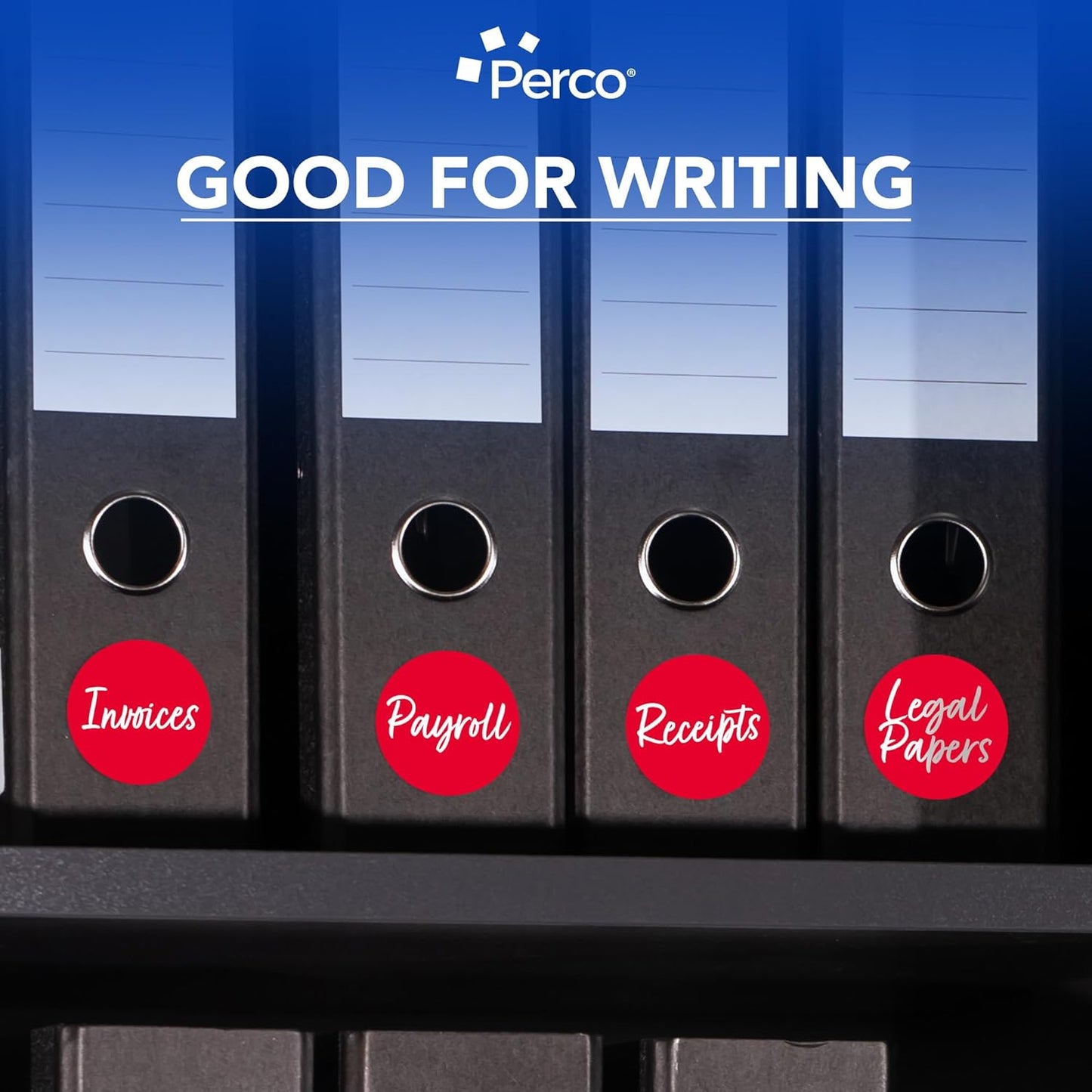 Perco Red 3-Inch Round Circle Dot Sticker Labels with Easy Peel Perforation - 500 Labels per Roll - Strong Adhesion, Vibrant Colors for Organizing, Crafting & More - Made in USA