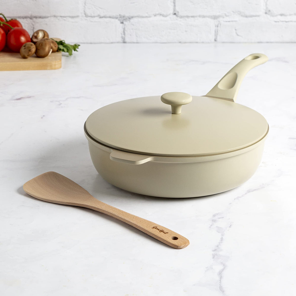 All-in-One Pan, Multilayer Nonstick Cookware Set, High-Performance Construction, Multipurpose Design Replaces Multiple Pots and Pans, Dishwasher Safe, 11-Inch, 4.4-Quart Capacity, Linen