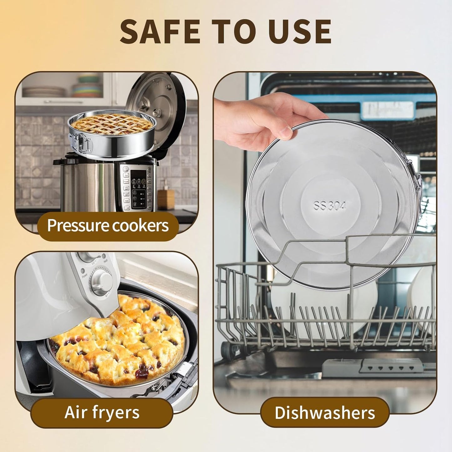 9 Inch Springform Pan - 304 Stainless Steel Nonstick Springform Cake Pan with Removable Bottom, 10 Inch Silicone Leakproof Cheesecake Pan Protector with Parchment Paper - Culinary Roots