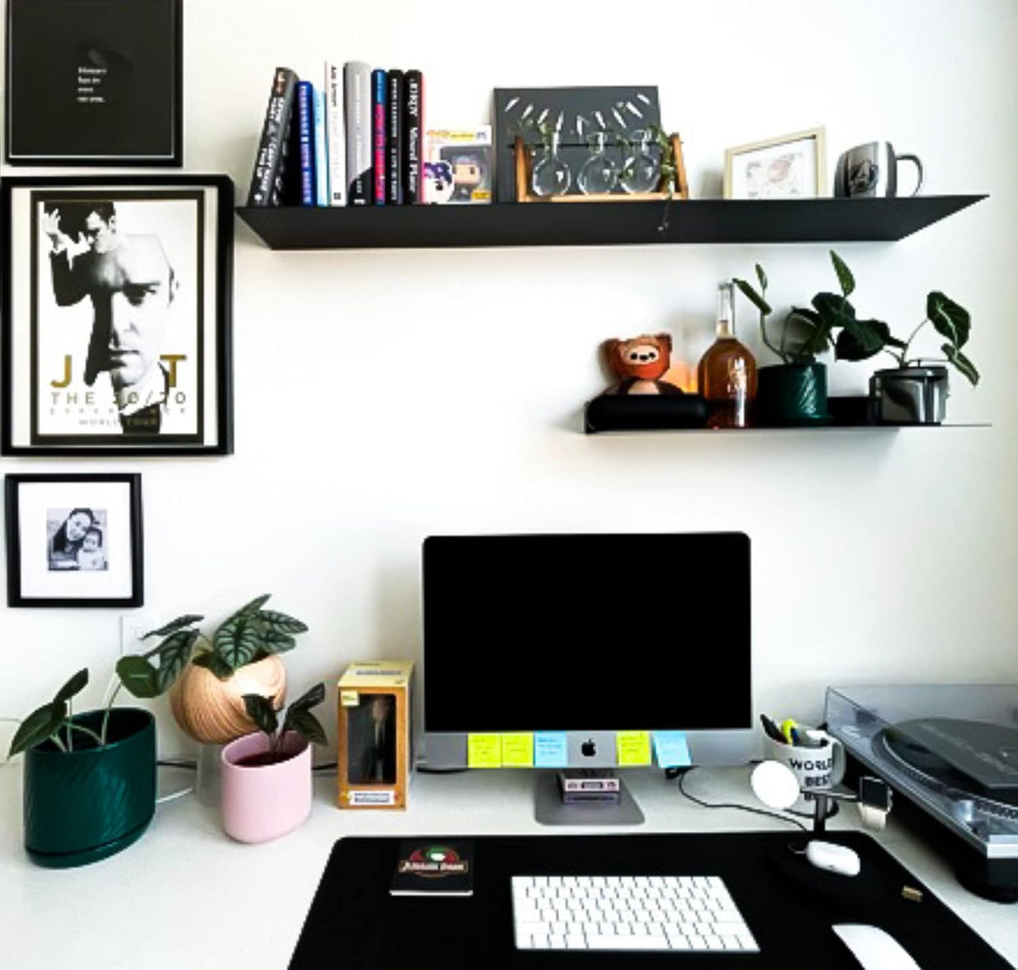 DIY CARTEL Made in The USA - 36 Inch Linear Floating Shelf - Forged Raw Steel - Industrial Heavy Duty Metal Wall Mounted Modern Rustic Shelf (36-inch x 12-inch Black)