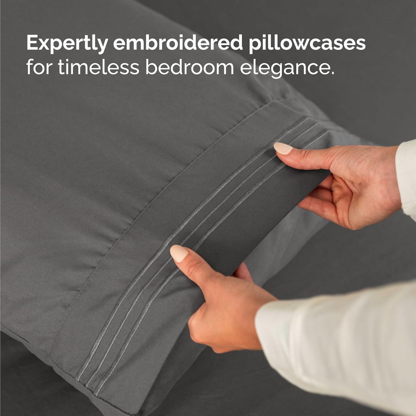 Twin Size 3 Piece Sheet Set - Comfy Breathable & Cooling Bed Sheets Set - Hotel Luxury Bedding for Women, Men, Kids, Teens, Boys & Girls - Deep Pockets, Ultra-Soft, Wrinkle Free - Oeko-Tex - Charcoal