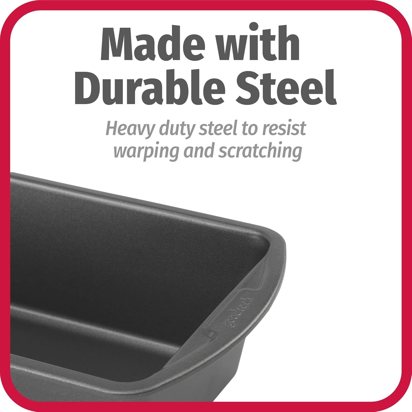GoodCook Set of 2 Extra Large 13" x 5" Nonstick Steel Bread Loaf Pans, Gray - Set of Two Loaf Pans, Even Heat Distribution, Scratch-Resistant Nonstick Coating, Durable Construction, Easy to Clean - Culinary Roots