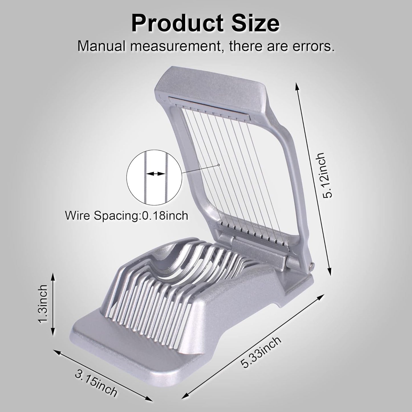 Egg Slicer for Hard Boiled Eggs Egg Cutter Strawberry Slicer Heavy Duty Aluminium Tomato Slicer Stainless Steel Wire Multipurpose Egg Slicer Dicer for Soft Fruit Mushroom Home Use