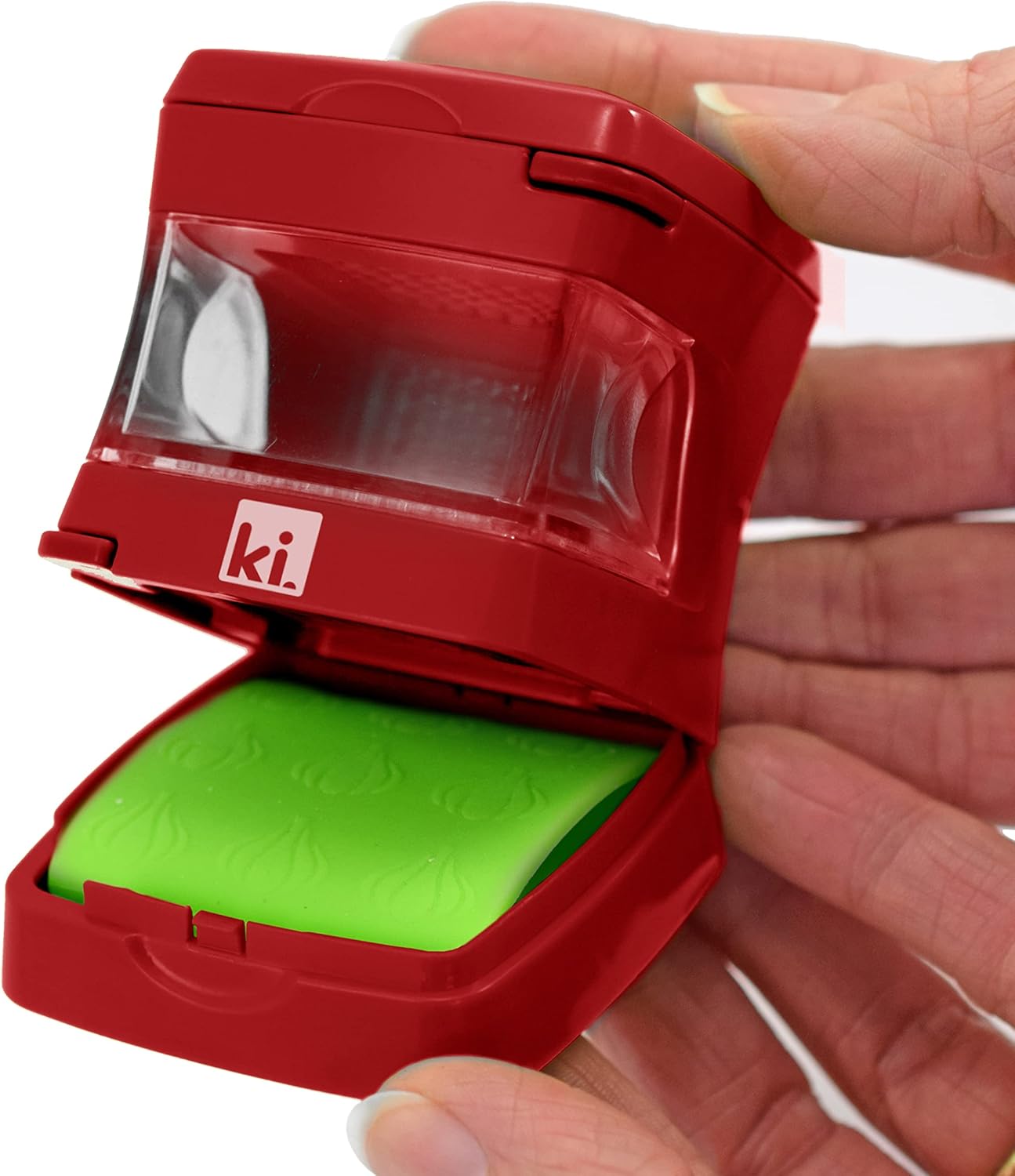 Garlic-A-Peel Garlic Press, Crusher, Cutter, Mincer, and Storage Container - Includes Silicone Garlic Peeler - Easy to Clean - Stainless Steel Blades – (Red), standard - Culinary Roots
