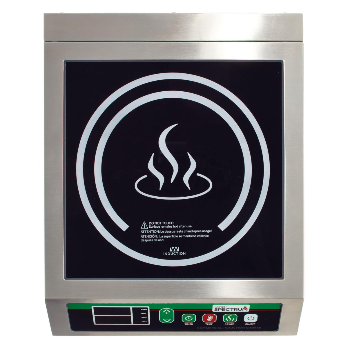 1800W (NEMA 5-20P Plug) Silver/Black Induction Cooktop Burner