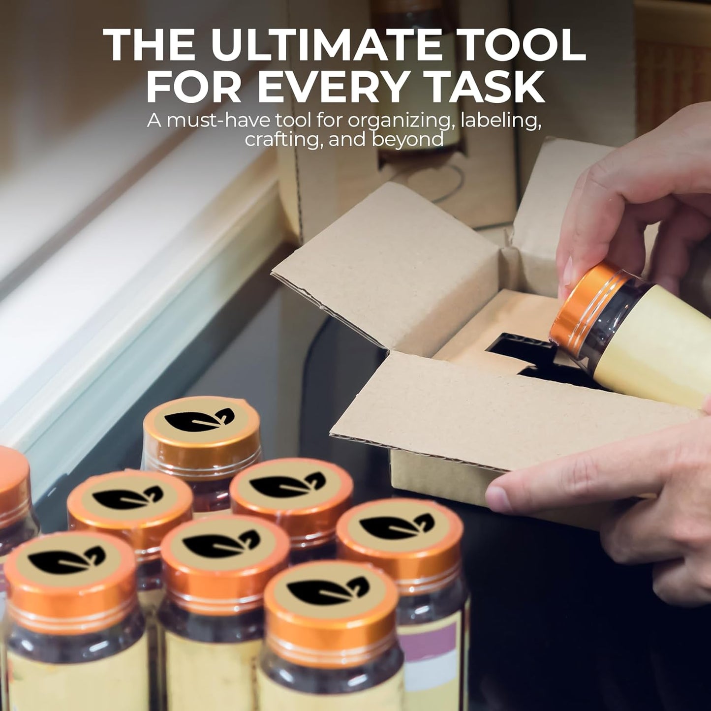 Perco Light Brown 2-inch Round Circle Thermal Sticker Labels - 735 Labels/Roll, Direct Thermal Printer Compatible, Permanent Adhesive, Vibrant Colors, Strong Hold, Perforated for Easy Use—Made in USA