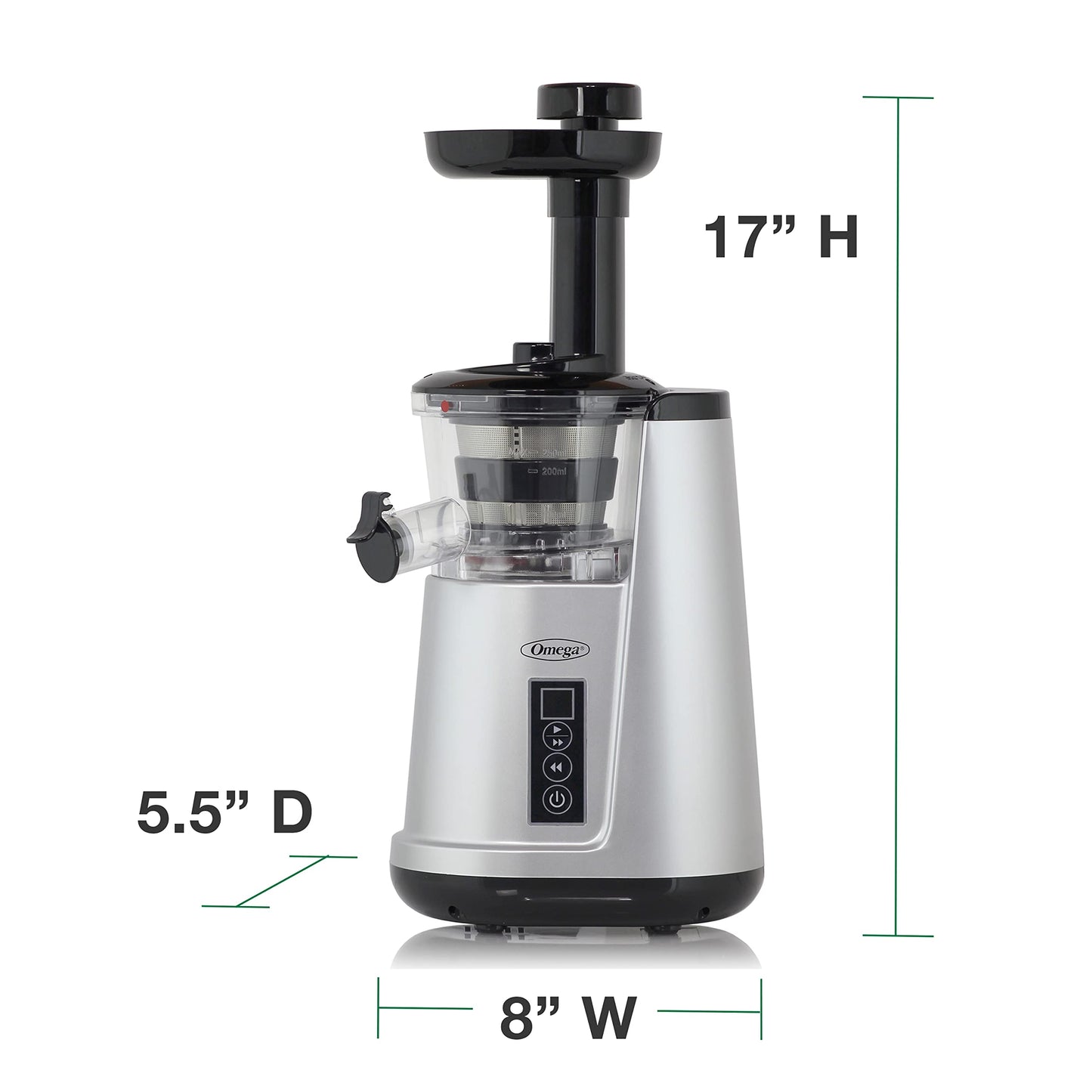 Juicer Cold Press 365 Vertical 65 RPM Slow Masticating Compact Extractor for Fruits and Vegetables with 3 Stage Auger & BPA