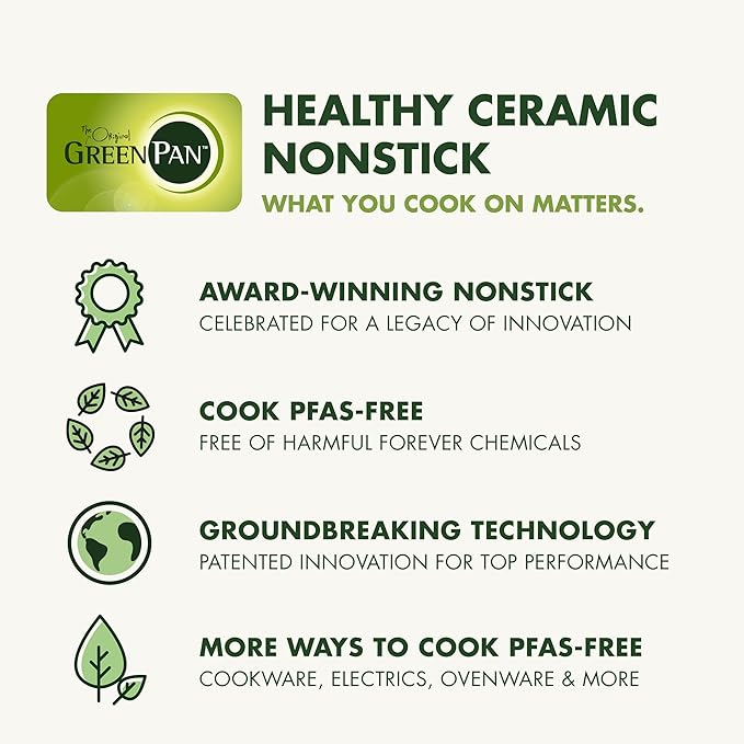 GreenPan Swift Healthy Ceramic Nonstick, 8" and 10" Frying Pan Skillet Set, Stainless Steel Handles, PFAS-Free, Dishwasher Safe, Oven Safe, Black